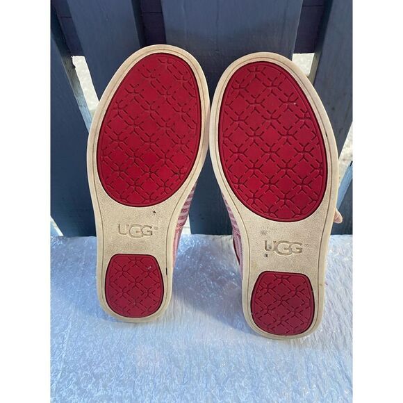 UGG® Women’s Eyan II Canvas Red Stripes Nautical Low Top Casual Shoes Sz 7 - Picture 3 of 10